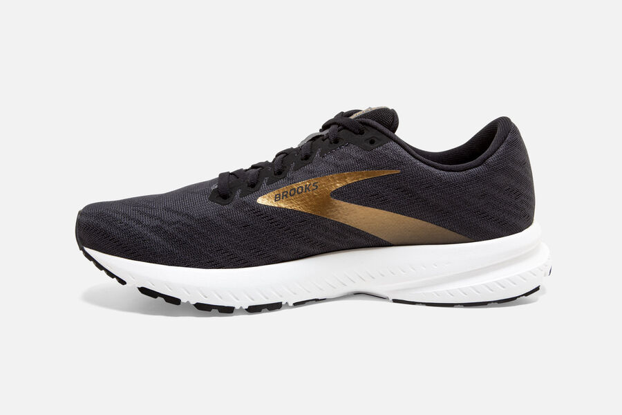 Brooks Running Shoes Mens Black/Gold - Launch 7 Road - 9168-XEWMD